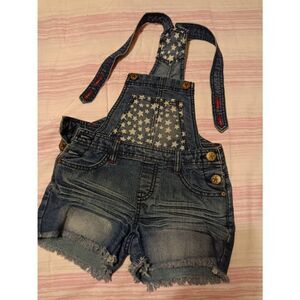 Squeeze brand coverall denim shorts - Size 10 (0503)
